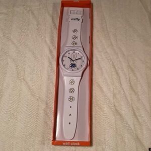 Beautiful Large “MIFFY” Floral Graphic Wristwatch Wall Clock 36” Watch Bunny